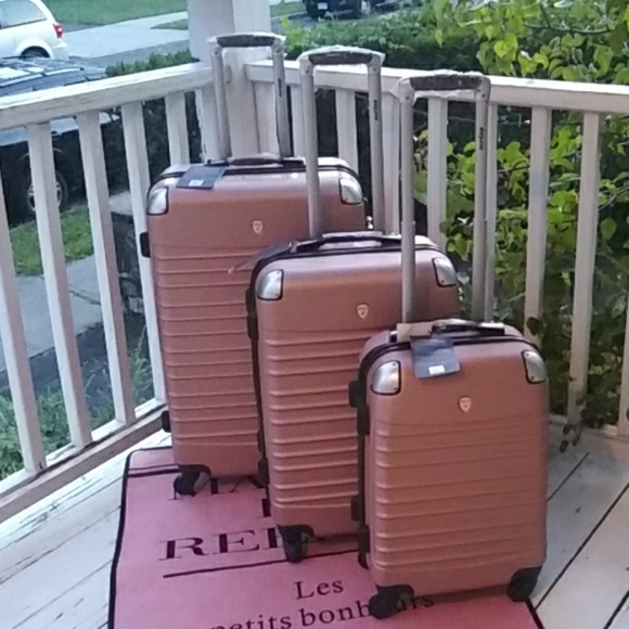 Dejuno Handbags - 3 Piece Luggage Hardside, Spinner W/ code Lock.